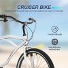 HARMI  Adult Beach Cruiser Bike,7 Speed Bicycles, Multiple Colors,26" Inch Wheels, for Men and Women